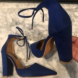 Suede Platform Heel (Blue)